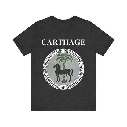Dark Grey Heather / S Carthage Ancient Symbol of Qart-Hadasht Shield T-shirt