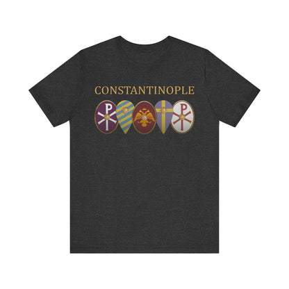Dark Grey Heather / S Constantinople - Byzantine Shields T-Shirt