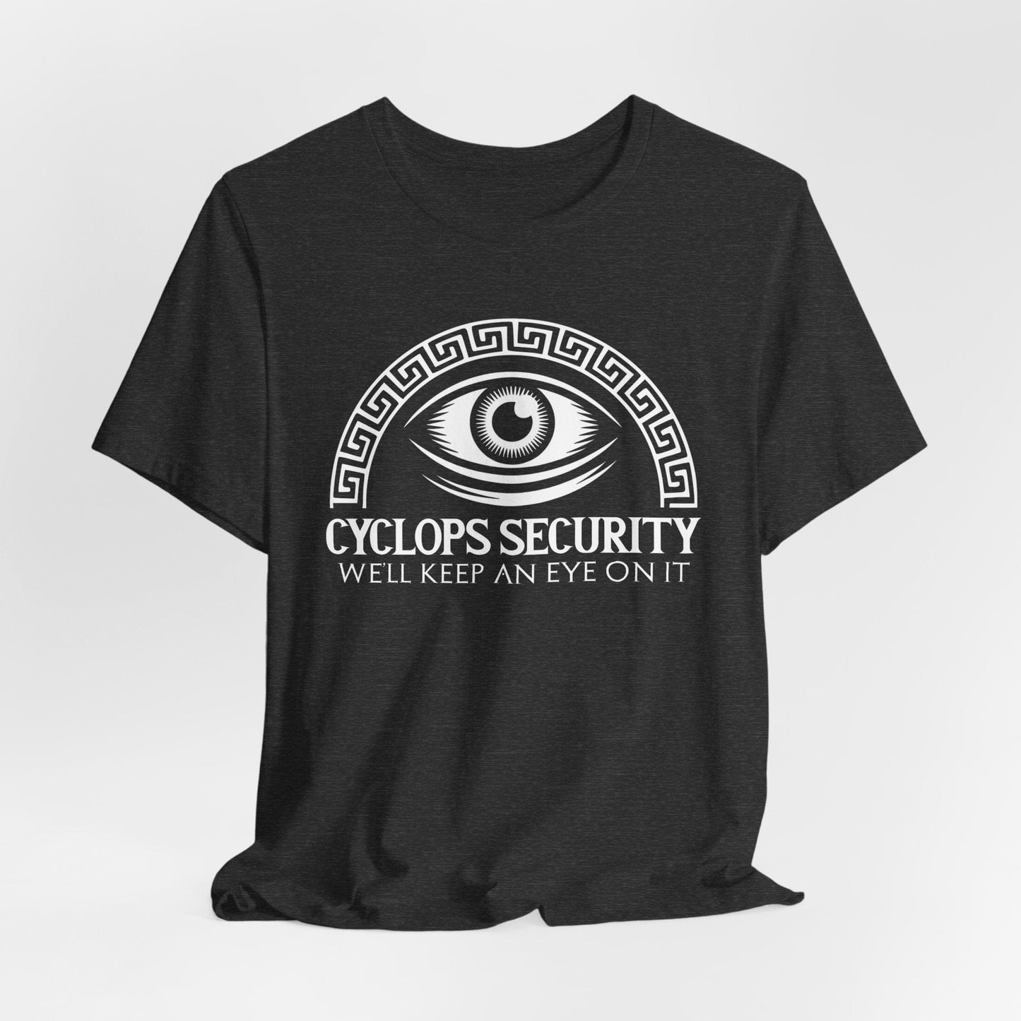 Dark Grey Heather / S Cyclops Security - Funny Greek Mythology T-Shirt