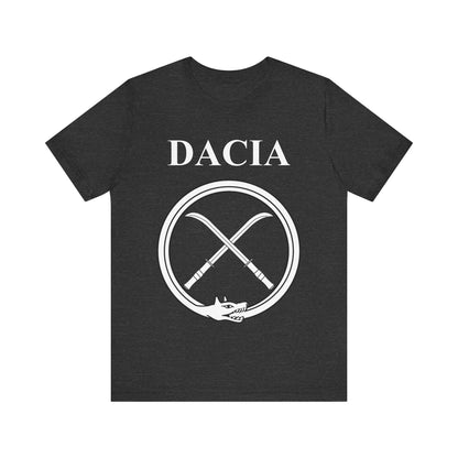 Dark Grey Heather / S Dacia Ancient Dacian Draco and Falx Symbol T-Shirt
