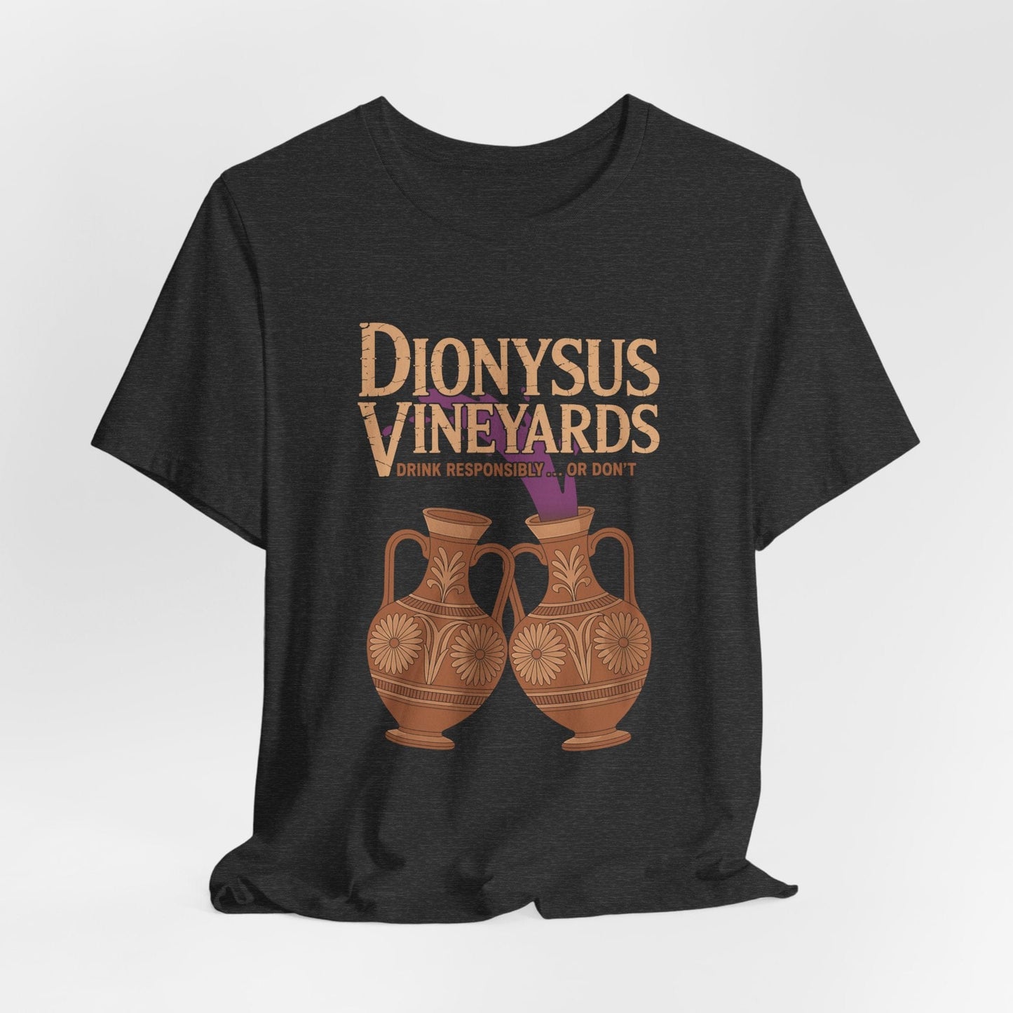 Dark Grey Heather / S Dionysus Vineyards - Funny Greek Mythology T-Shirt