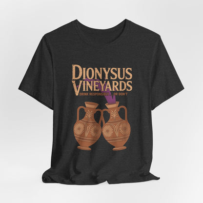 Dark Grey Heather / S Dionysus Vineyards - Funny Greek Mythology T-Shirt