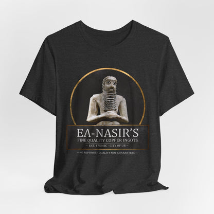 Dark Grey Heather / S Ea Nasir's No Refunds - Funny Bronze Age History Meme T-shirt