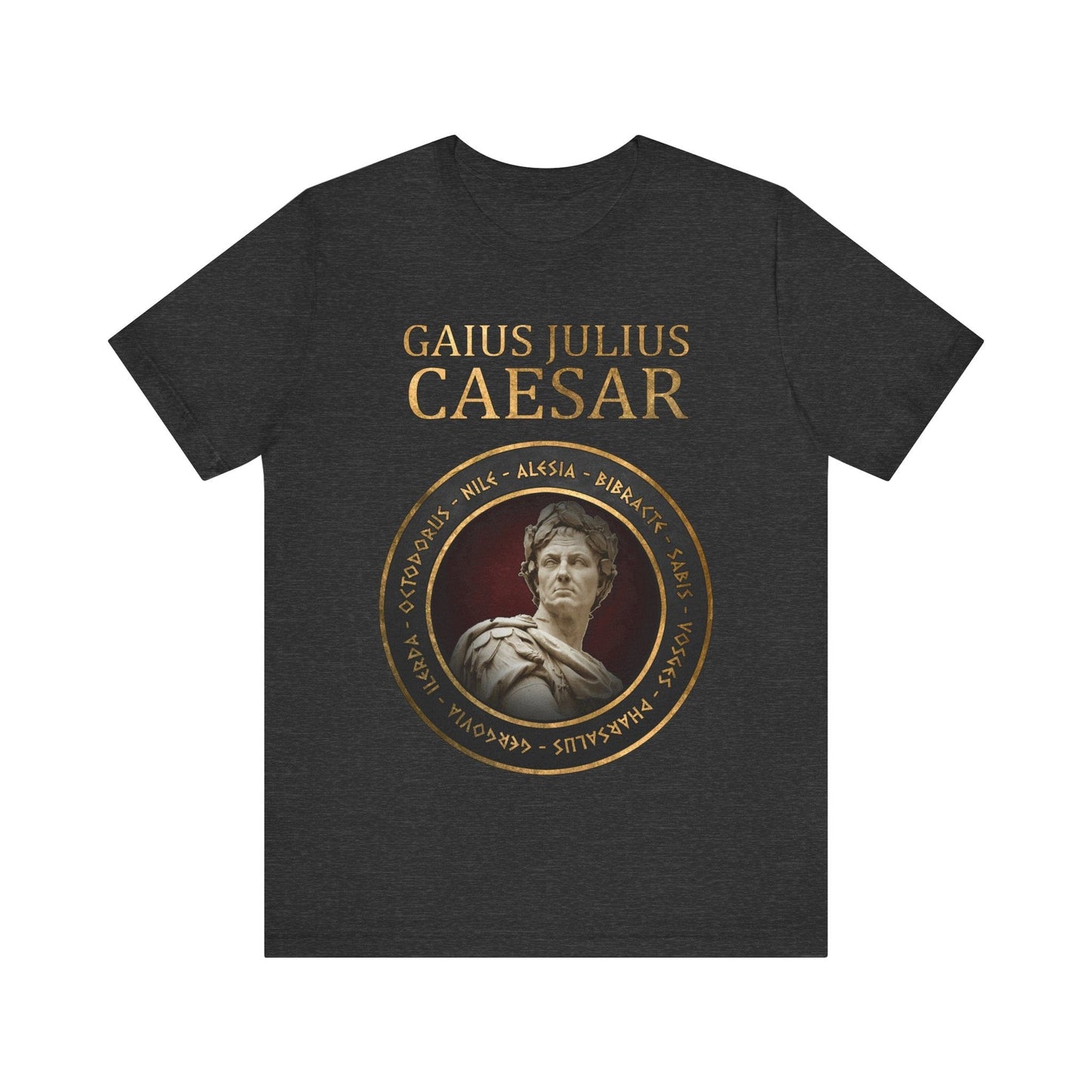 Dark Grey Heather / S Gaius Julius Caesar - Famous Battles T-Shirt