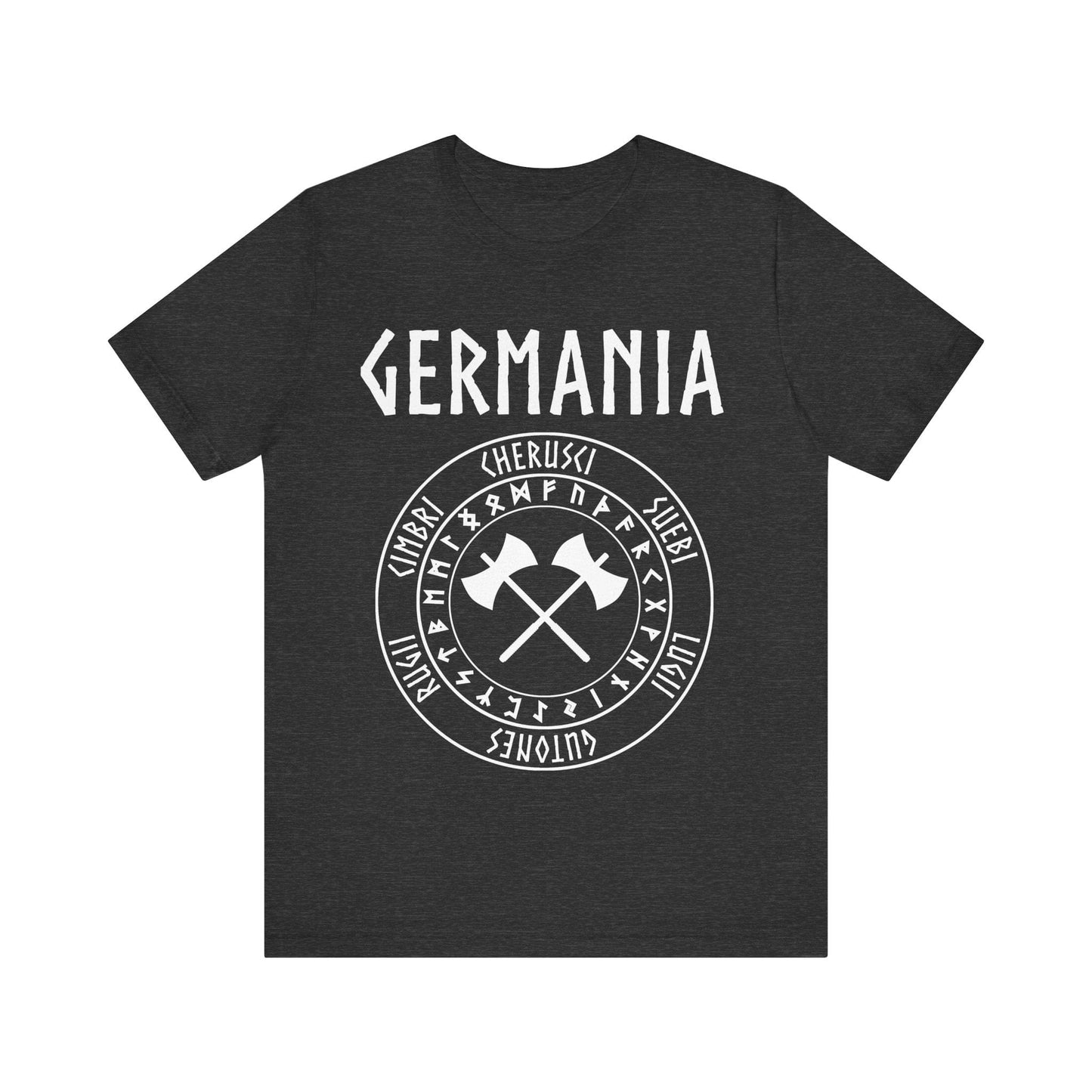 Dark Grey Heather / S Germania Ancient Tribes of Germany Runes T-Shirt