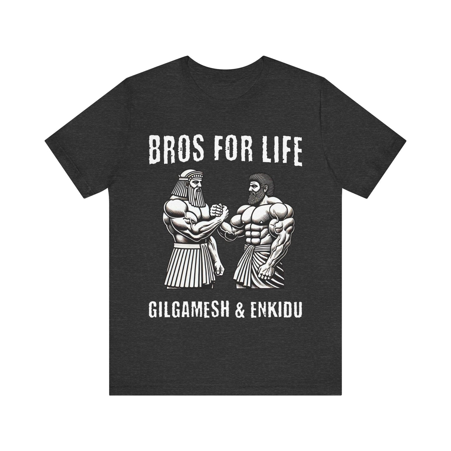 Dark Grey Heather / S Gilgamesh and Enkidu Bros For Life - Funny Ancient History T-Shirt
