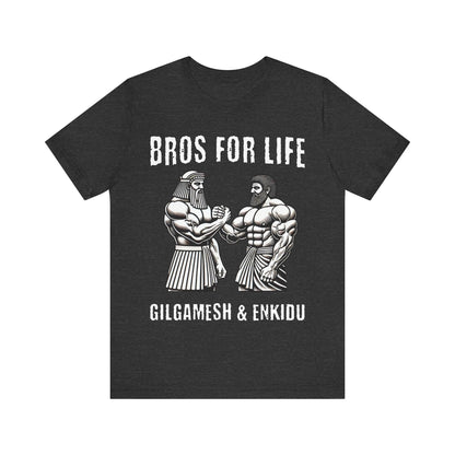 Dark Grey Heather / S Gilgamesh and Enkidu Bros For Life - Funny Ancient History T-Shirt
