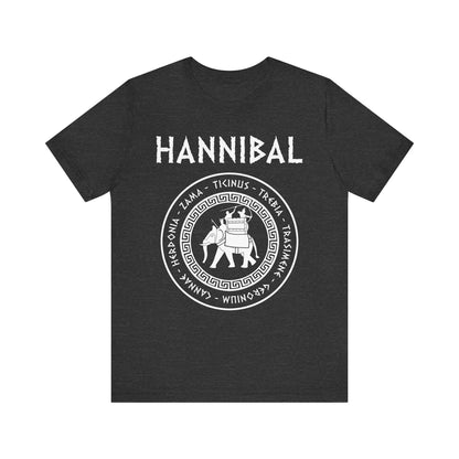Dark Grey Heather / S Hannibal Barca 2nd Punic War Battles War Elephant Symbol T-Shirt