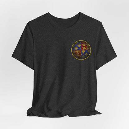 Dark Grey Heather / S Hundred Years War Battles - Double Sided T-Shirt