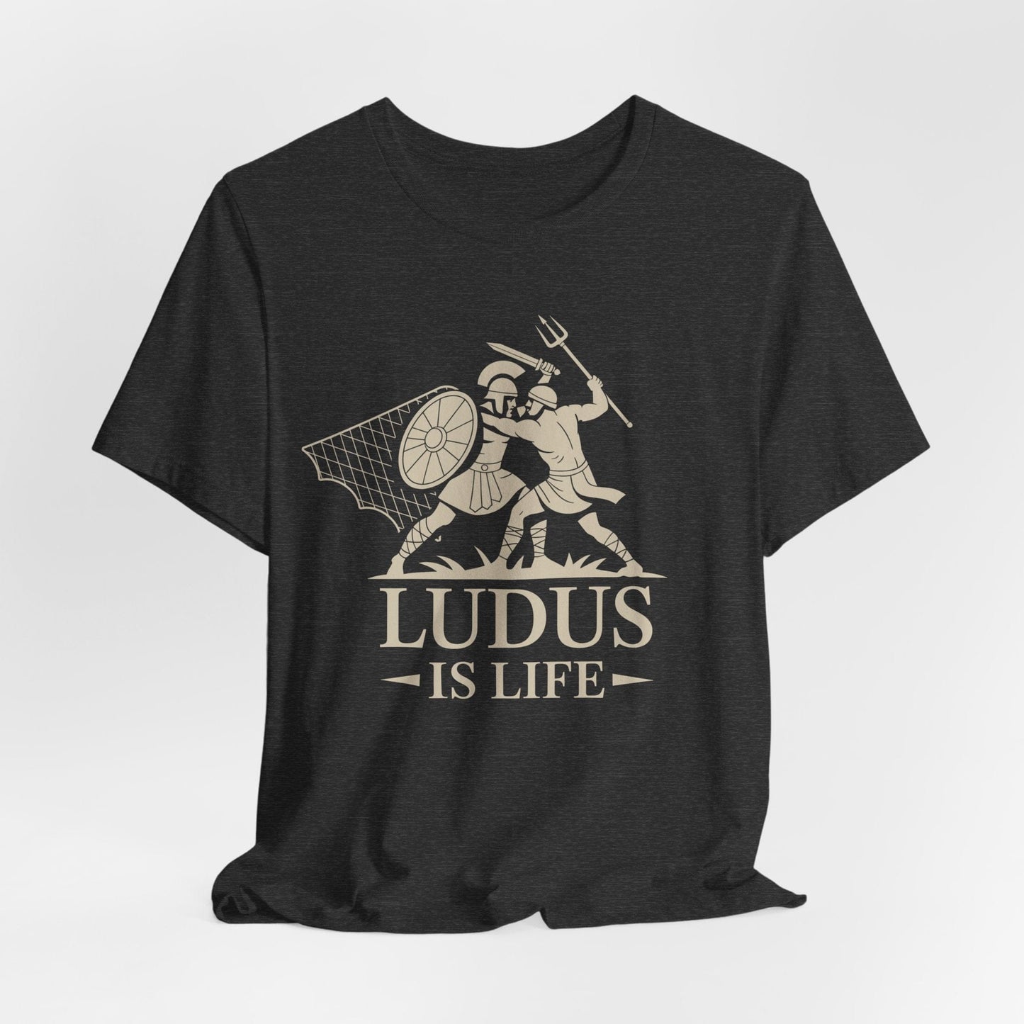 Dark Grey Heather / S Ludus is Life - Roman Gladiator School T-Shirt
