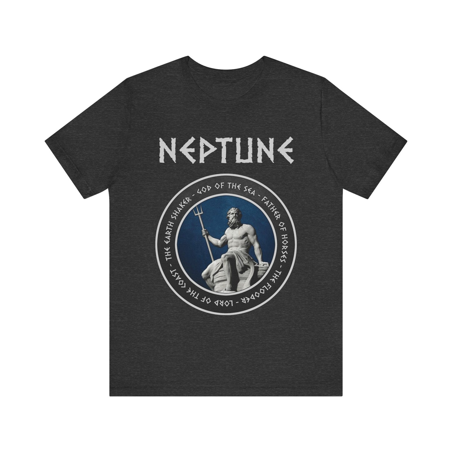Dark Grey Heather / S Neptune Ancient Roman Sea God  T-Shirt