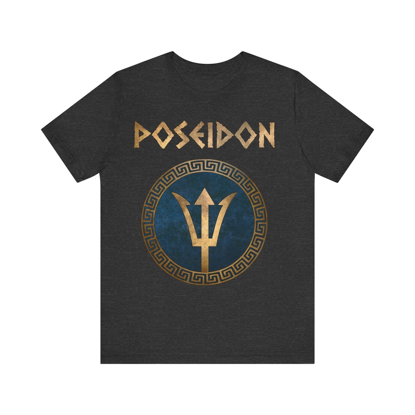 Dark Grey Heather / S Poseidon Greek God Trident T-Shirt
