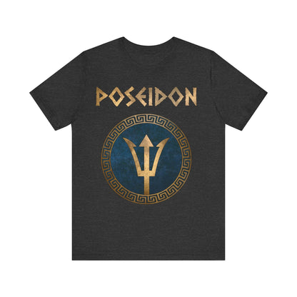 Dark Grey Heather / S Poseidon Greek God Trident T-Shirt