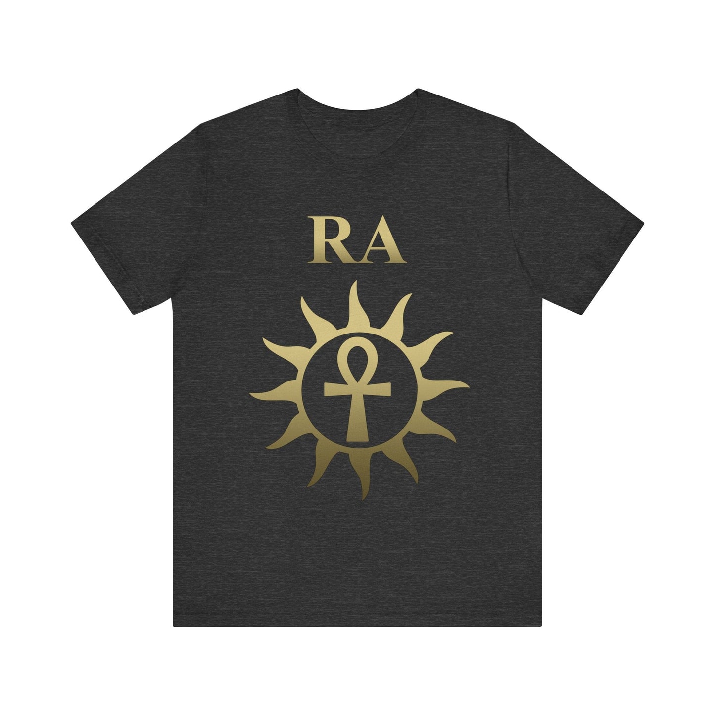 Dark Grey Heather / S Ra Ancient Egyptian God Sun God Ankh T-Shirt