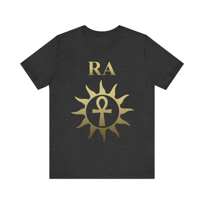 Dark Grey Heather / S Ra Ancient Egyptian God Sun God Ankh T-Shirt