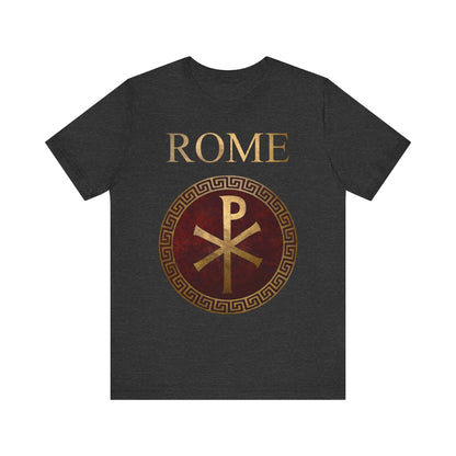Dark Grey Heather / S Roman Empire Imperial Chi Rho Symbol T-Shirt
