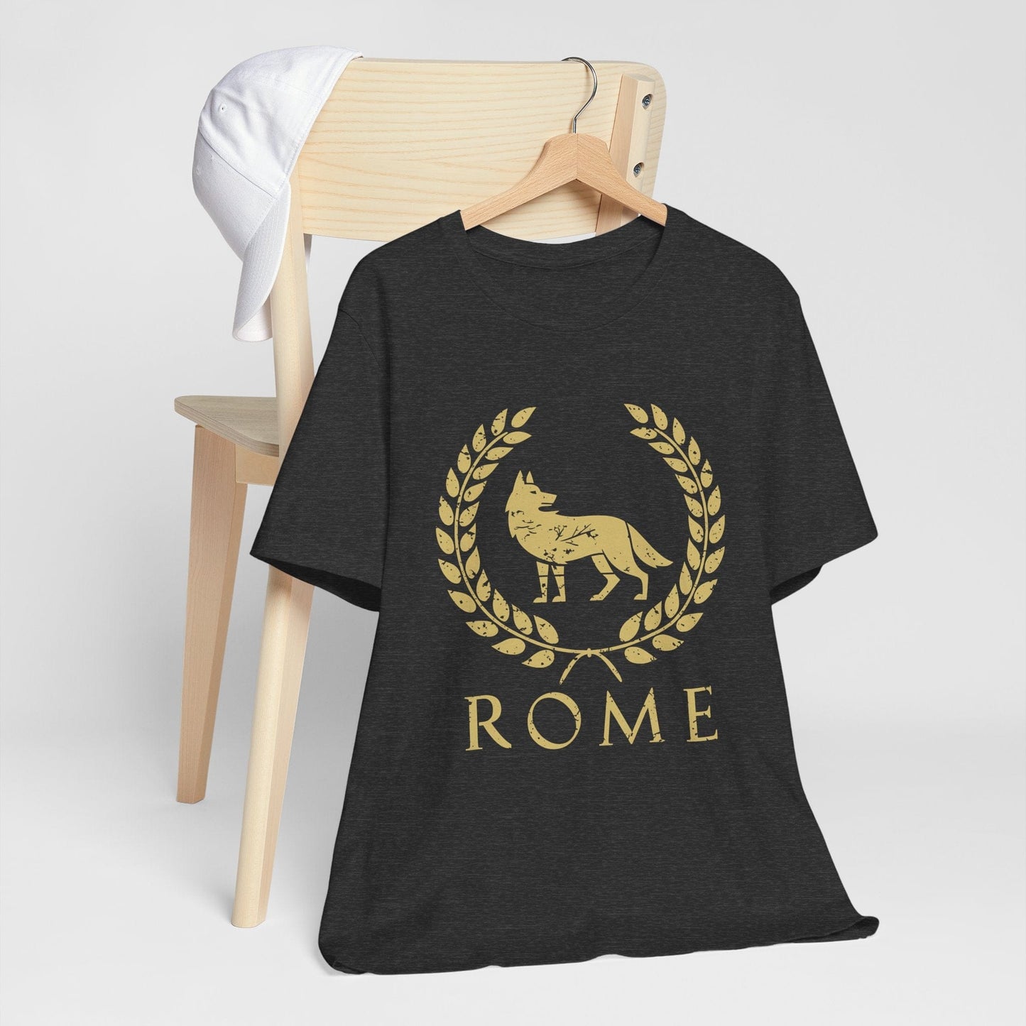 Dark Grey Heather / S Romulus and Remus - Wolf Symbol of Ancient Rome T-shirt
