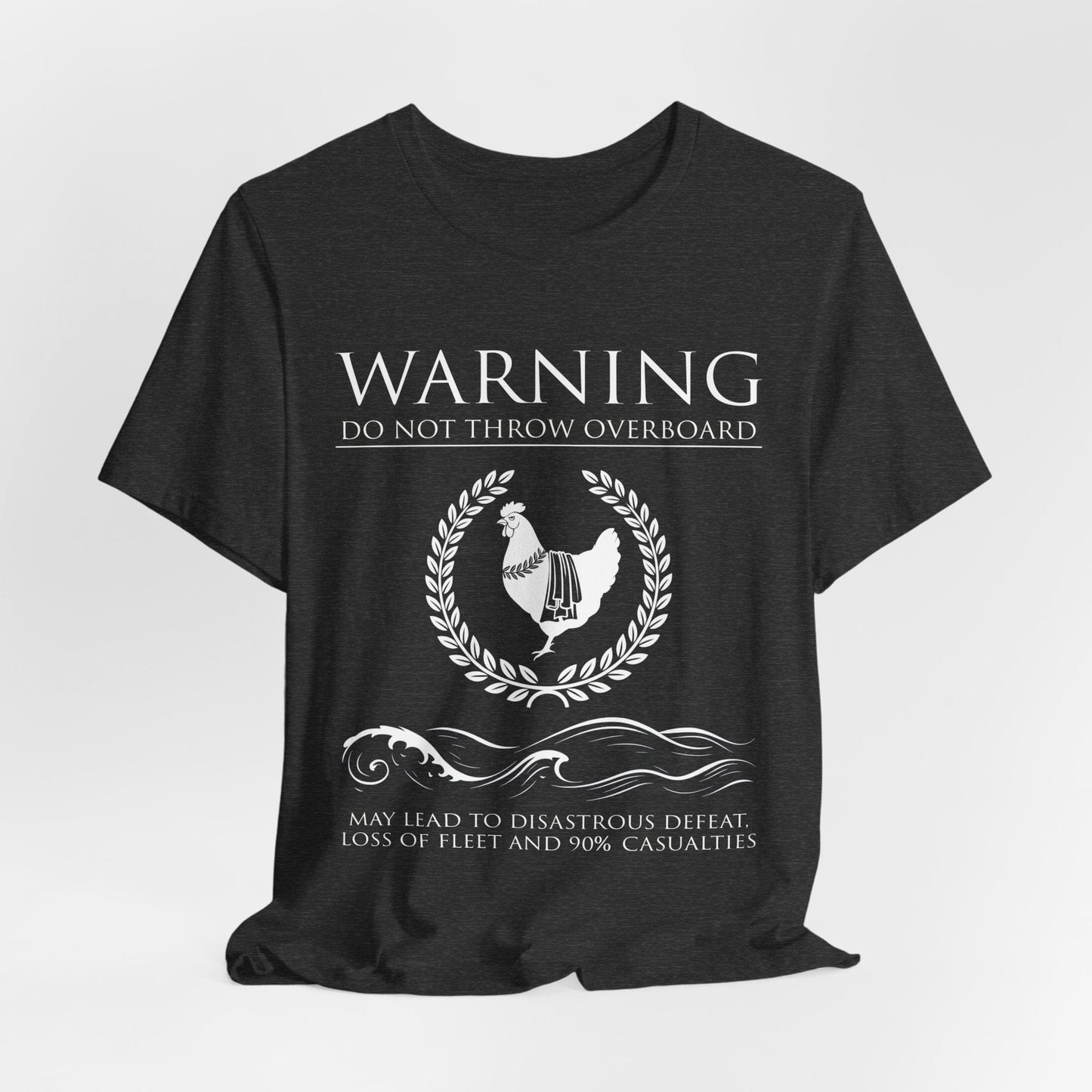 Dark Grey Heather / S Sacred Chicken - Battle of Drepana 1st Punic War - Funny Roman History T-Shirt