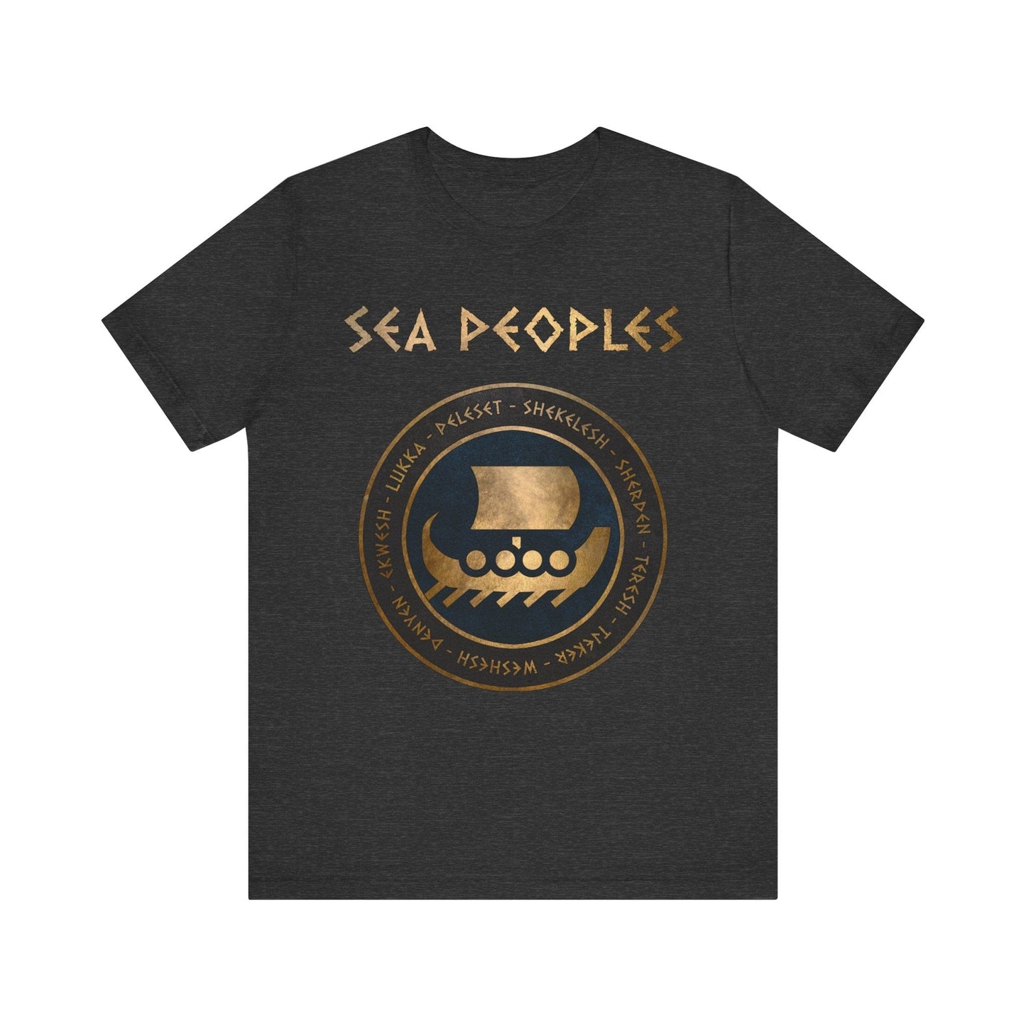 Dark Grey Heather / S Sea Peoples - The Late Bronze Age Collapse History T-shirt