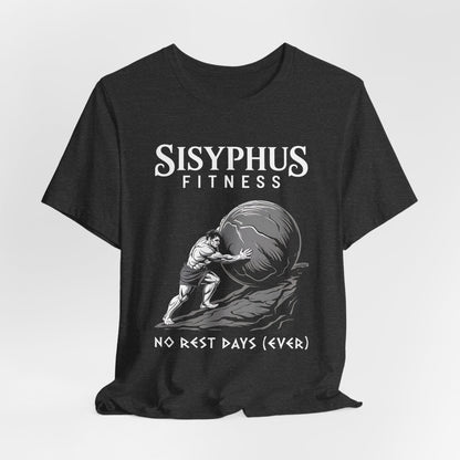 Dark Grey Heather / S Sisyphus Fitness Funny Greek Mythology T-Shirt