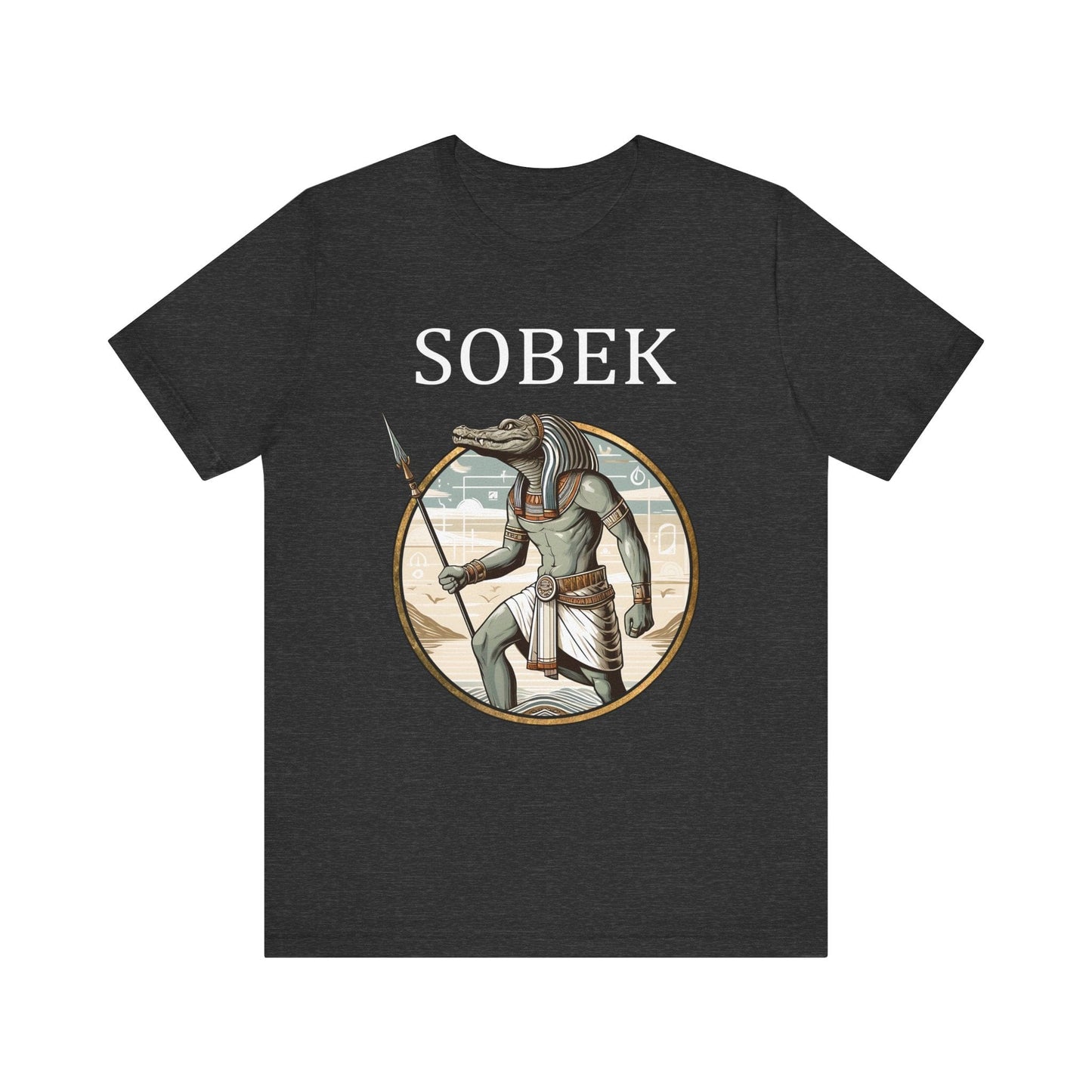 Dark Grey Heather / S Sobek Egyptian God of the Nile and Crocodiles T-Shirt