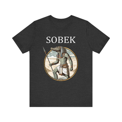 Dark Grey Heather / S Sobek Egyptian God of the Nile and Crocodiles T-Shirt