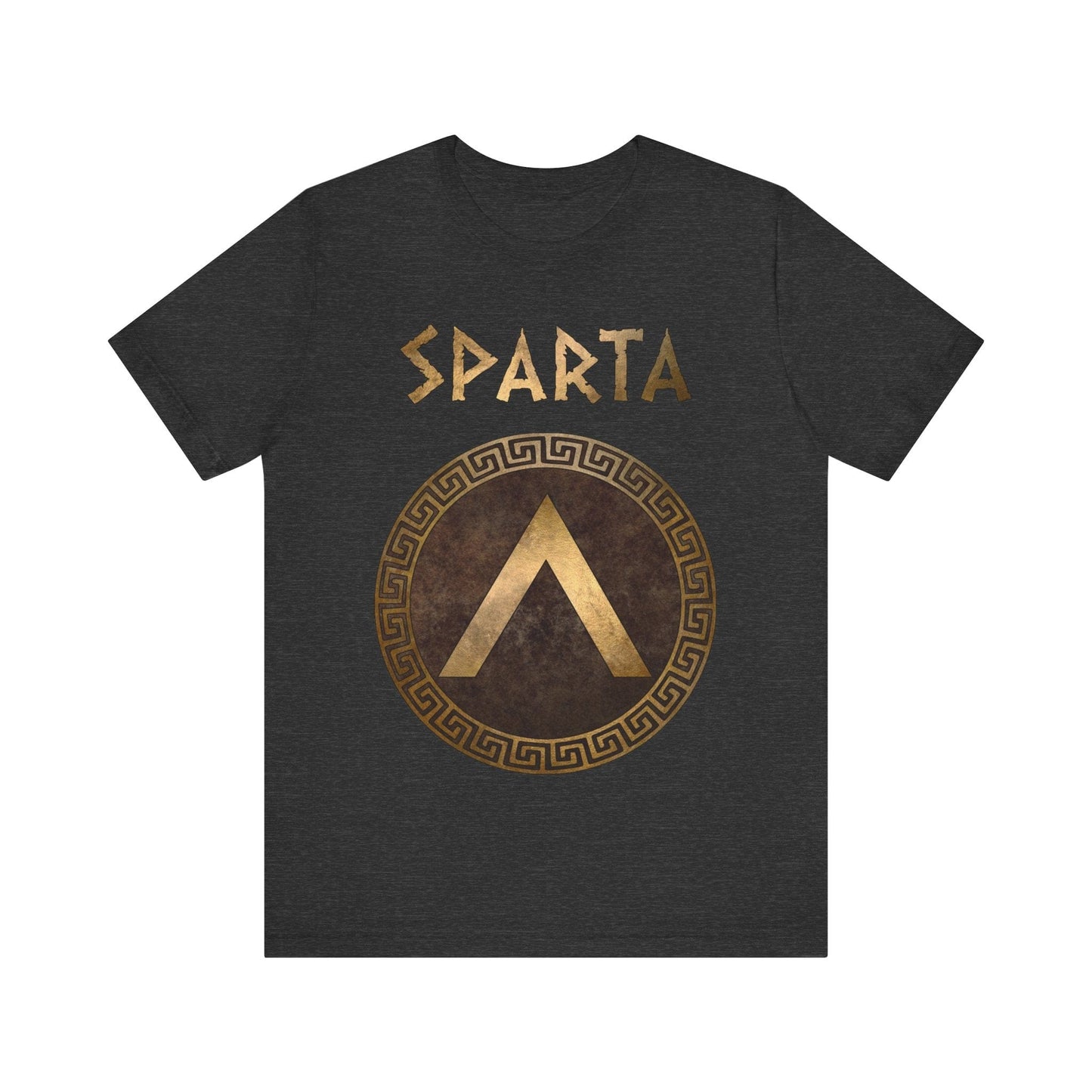 Dark Grey Heather / S Sparta Ancient Spartan Shield Lambda Symbol T-Shirt