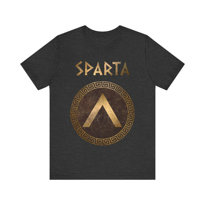 Dark Grey Heather / S Sparta Ancient Spartan Shield Lambda Symbol T-Shirt