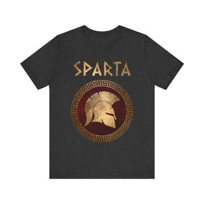 Dark Grey Heather / S Sparta - Corinthian Helmet Symbol - Lacedaemonian Spartans T-shirt