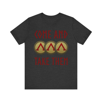 Dark Grey Heather / S Sparta Molon Labe Come and Take Them Phalanx T-shirt