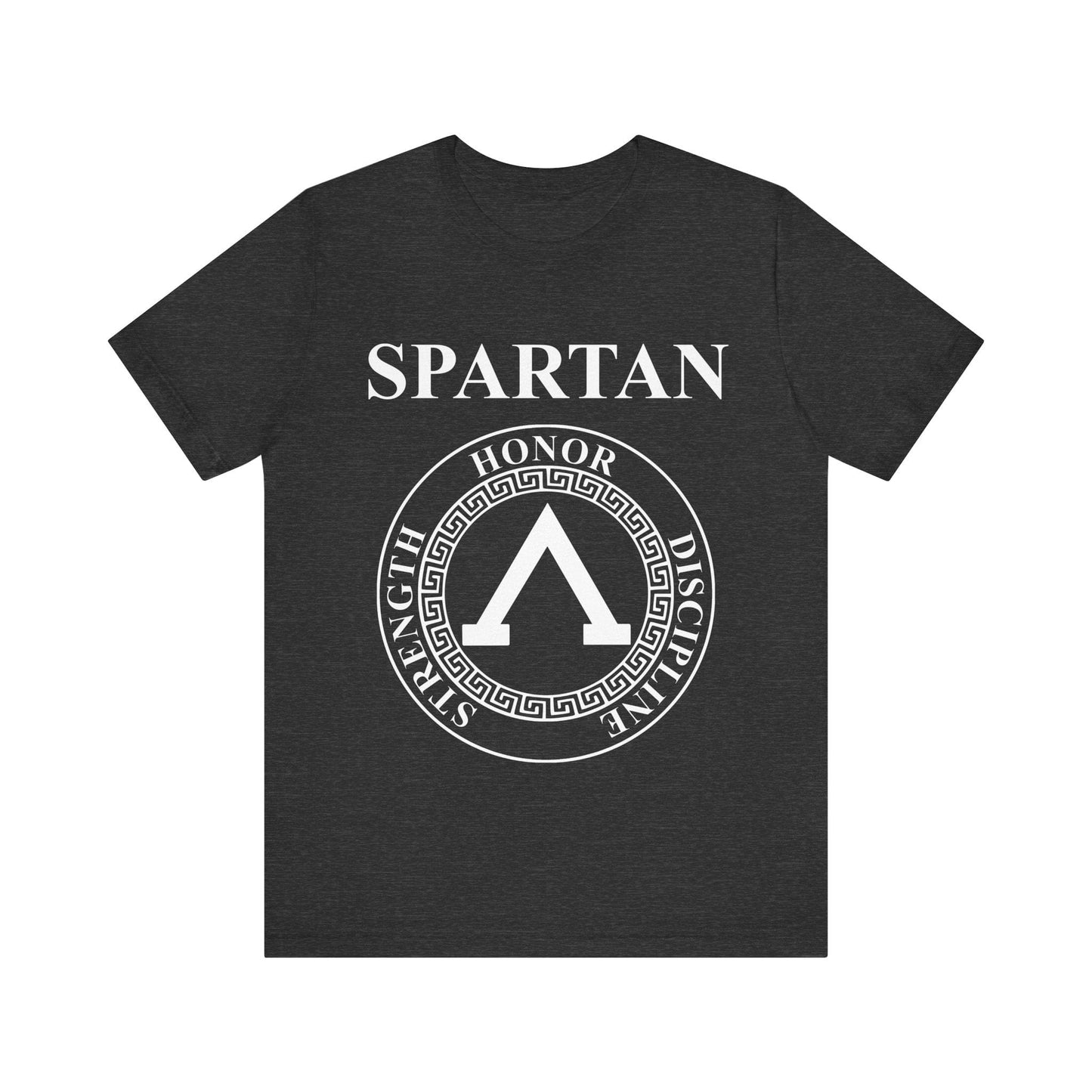 Dark Grey Heather / S Spartan Warrior Virtues of Sparta Lambda T-shirt
