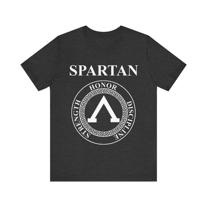 Dark Grey Heather / S Spartan Warrior Virtues of Sparta Lambda T-shirt