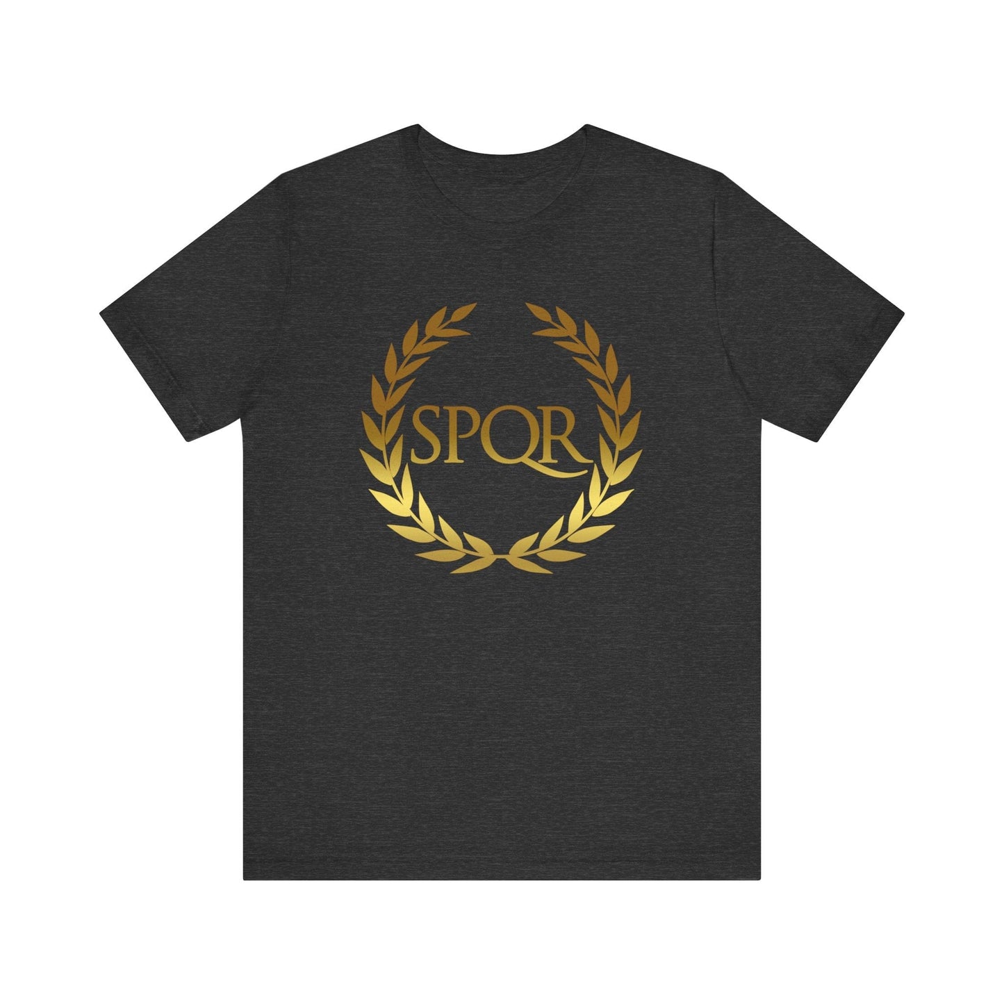 Dark Grey Heather / S SPQR Ancient Rome Symbol T-shirt