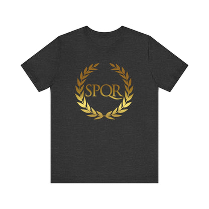Dark Grey Heather / S SPQR Ancient Rome Symbol T-shirt