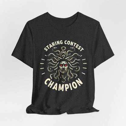 Dark Grey Heather / S Staring Contest Champion Medusa T-Shirt