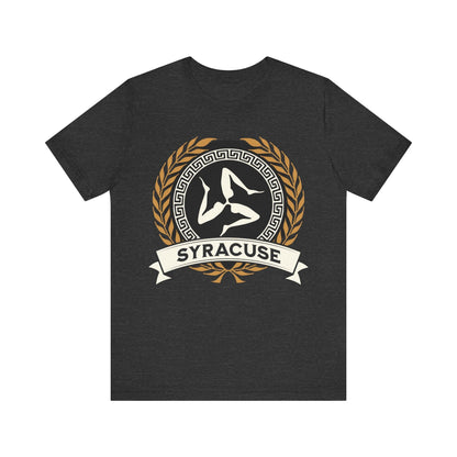 Dark Grey Heather / S Syracuse Ancient Greek City-State - Polis of Syracuse Symbol - Syracusan History - T-shirt
