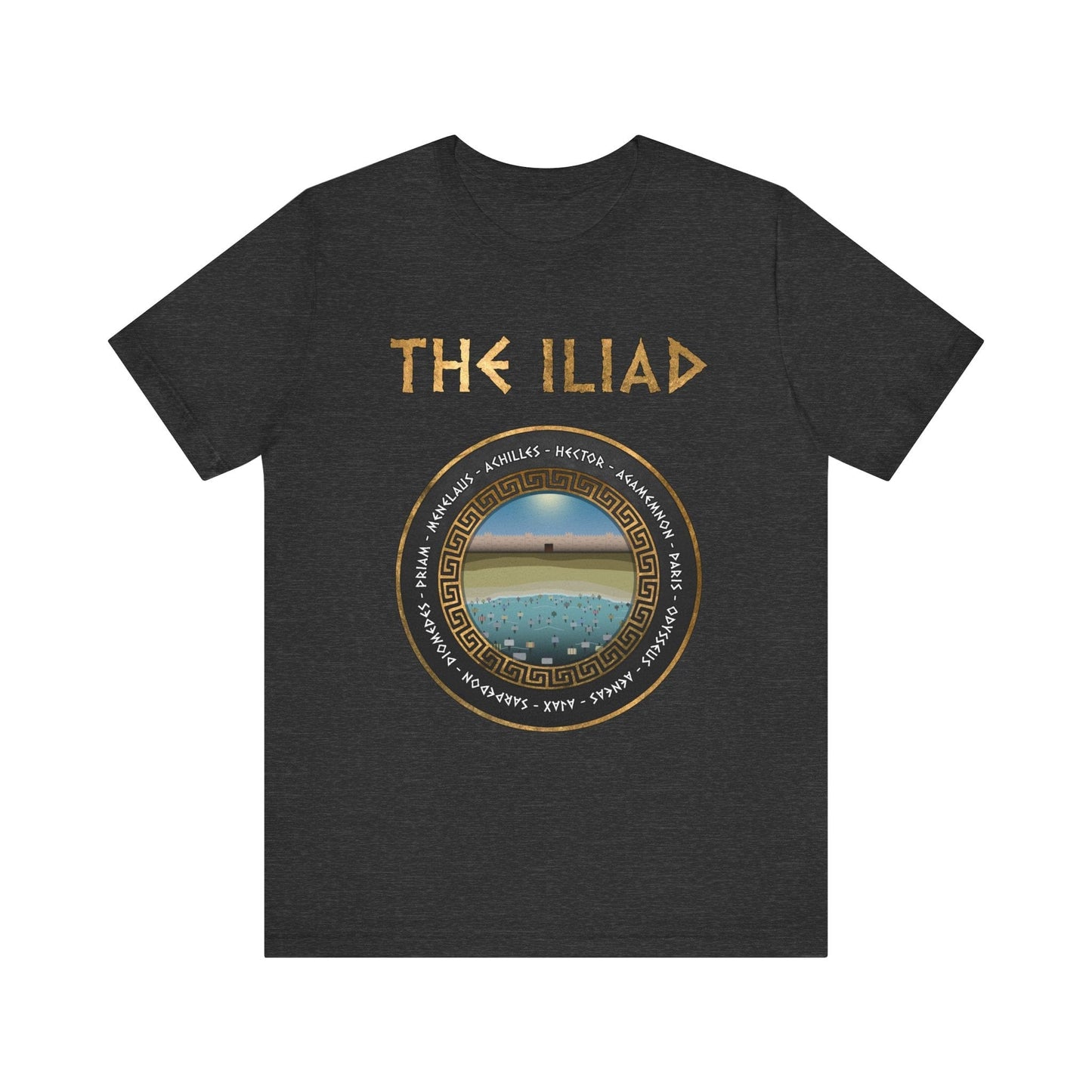 Dark Grey Heather / S The Iliad - Heroes of the Trojan War T-Shirt
