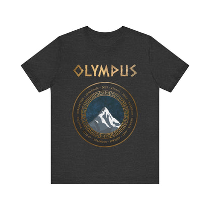 Dark Grey Heather / S The Twelve Olympians Greek Gods and Goddesses - Mount Olympus T-Shirt