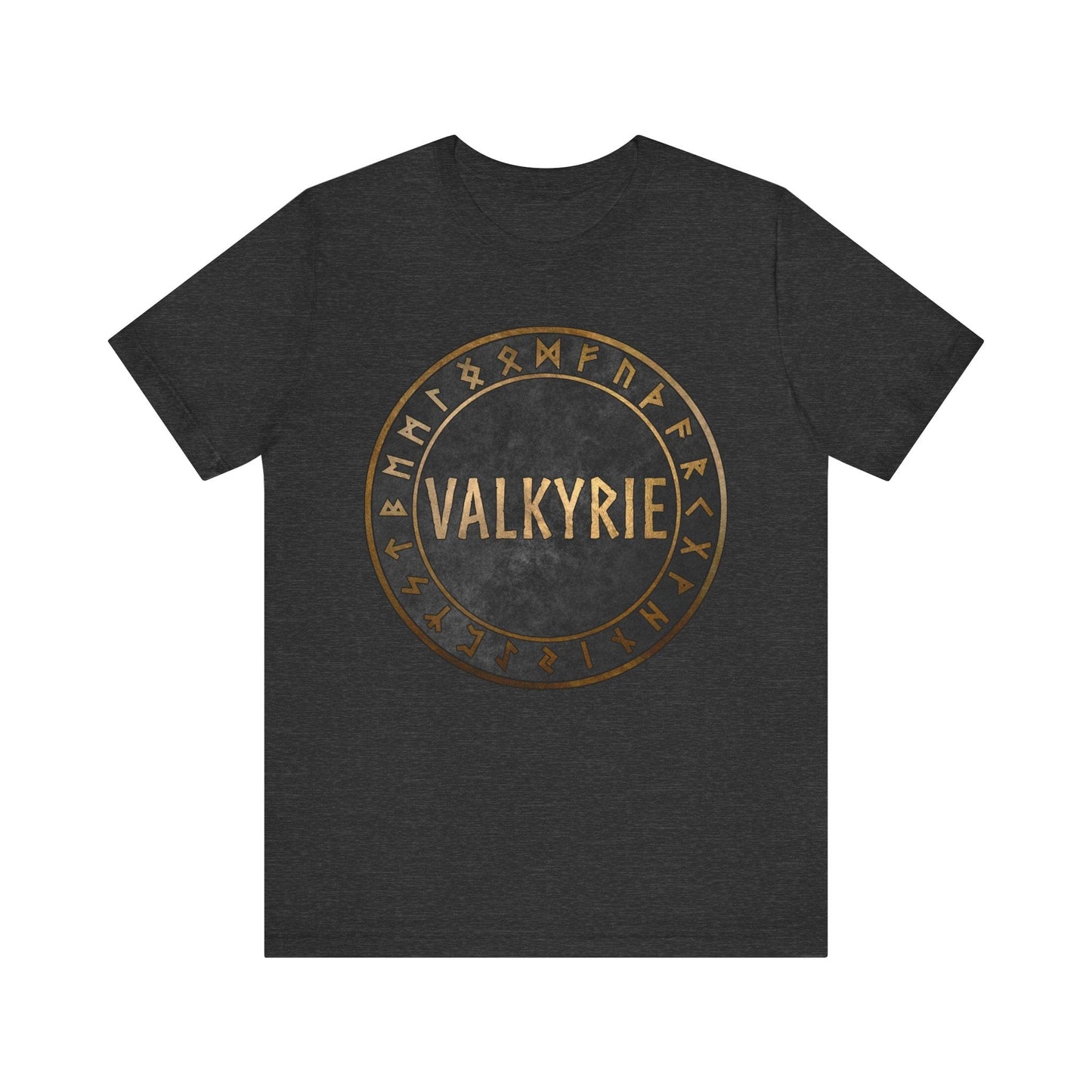 Dark Grey Heather / S Valkyrie - Norse Runes T-Shirt