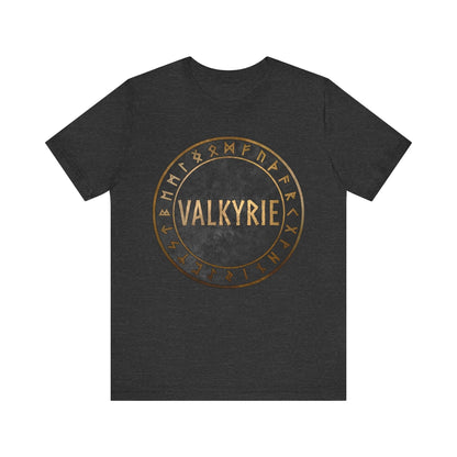 Dark Grey Heather / S Valkyrie - Norse Runes T-Shirt