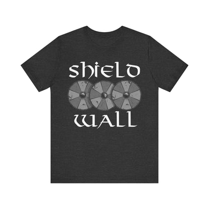 Dark Grey Heather / S Viking Shield Wall Norse Warrior T-Shirt