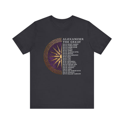 Dark Grey / S Alexander the Great Battles - Ancient Macedon T-Shirt