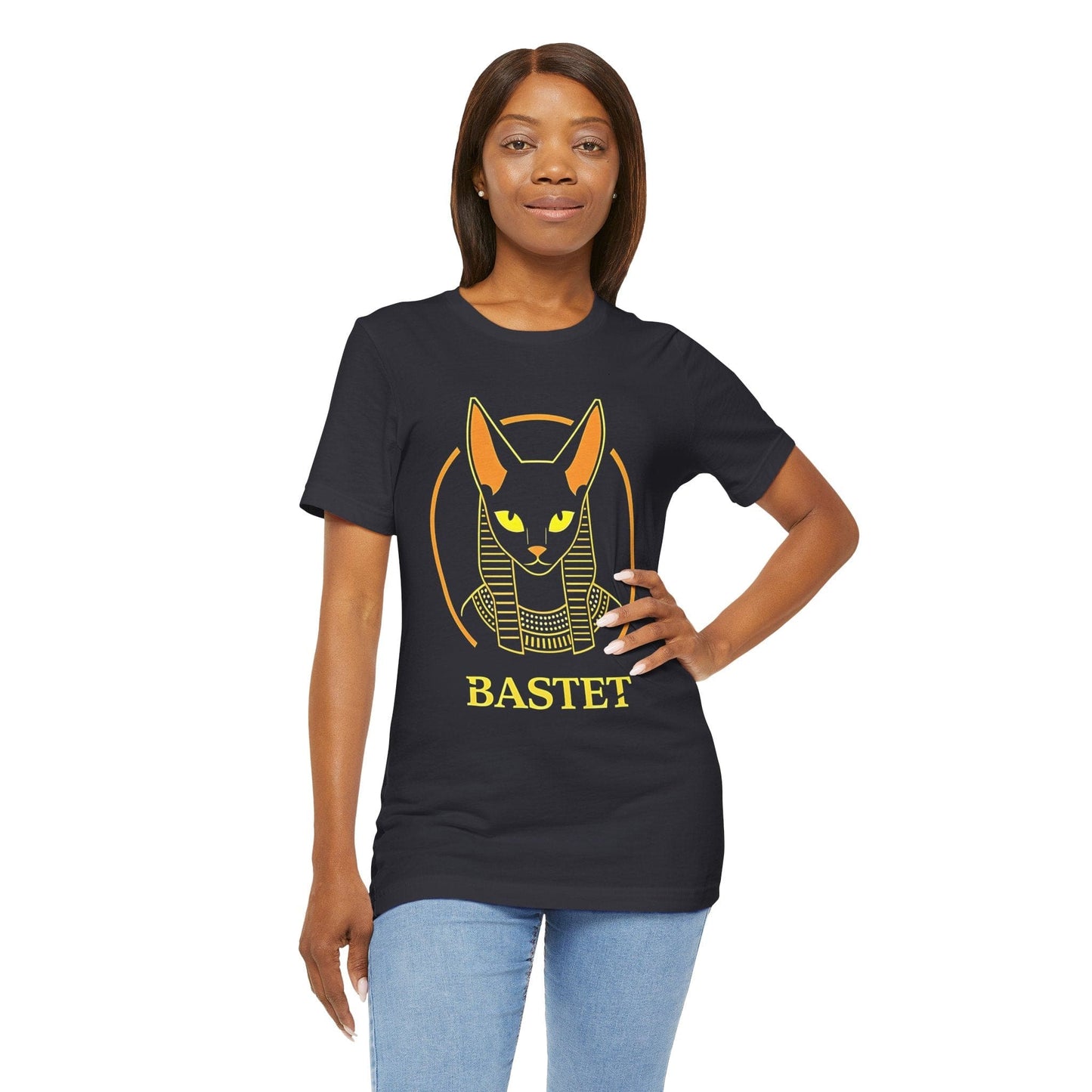 Dark Grey / S Bastet Egyptian Goddess of Cats T-Shirt