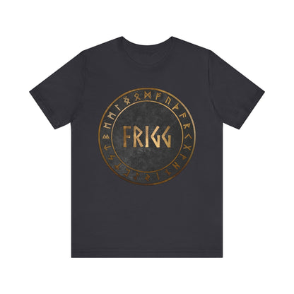 Dark Grey / S Frigg Norse Goddess with Viking Runes T-Shirt