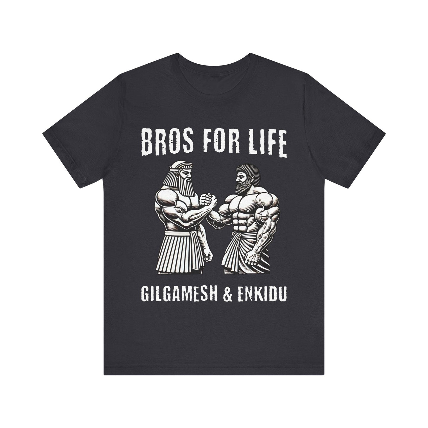 Dark Grey / S Gilgamesh and Enkidu Bros For Life - Funny Ancient History T-Shirt