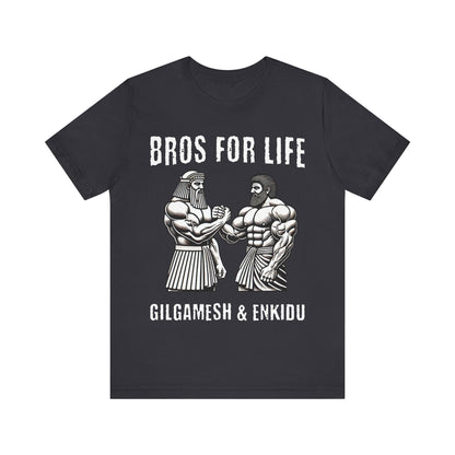 Dark Grey / S Gilgamesh and Enkidu Bros For Life - Funny Ancient History T-Shirt