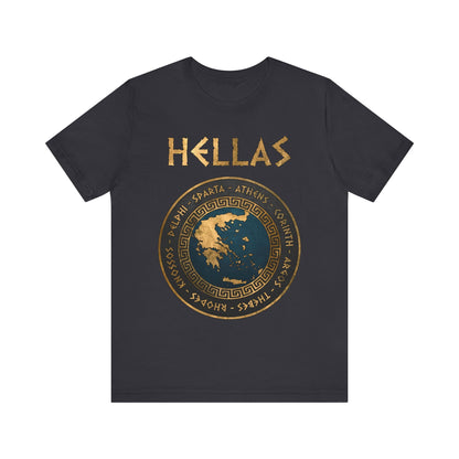 Dark Grey / S Hellas Ancient Greek Polis - City-States of Ancient Greece T-shirt