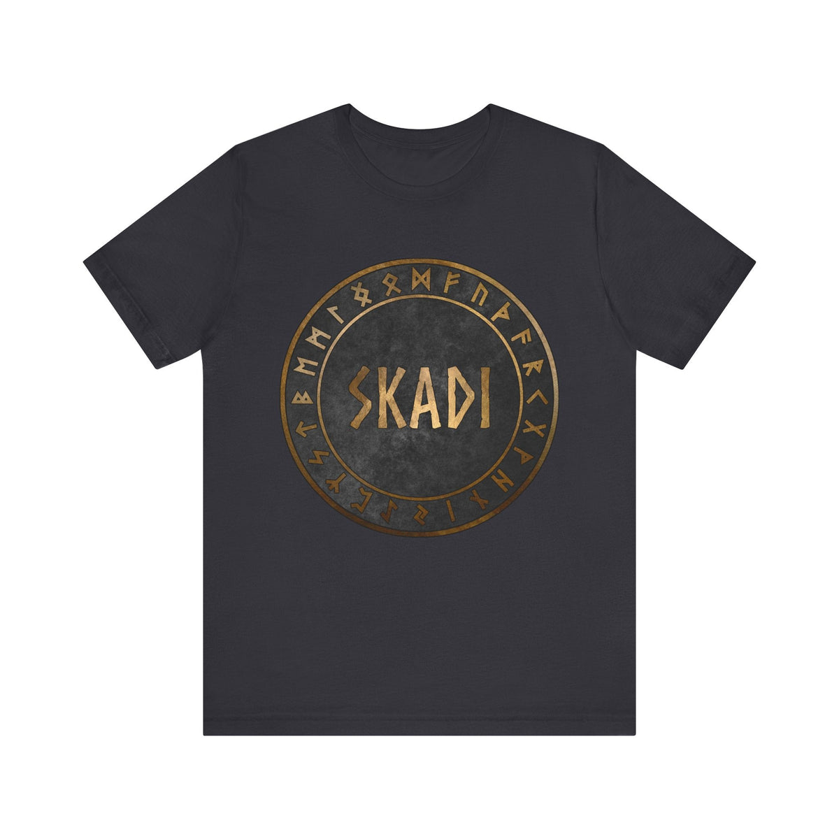 Dark Grey / S Skadi Norse Goddess of Winter Viking Runes T-Shirt