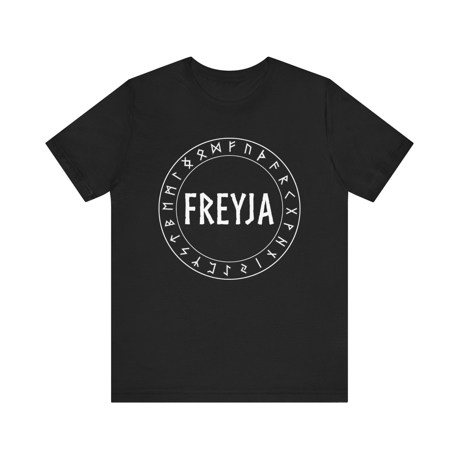 Freyja Norse Goddess with Futhark Runes T-shirt