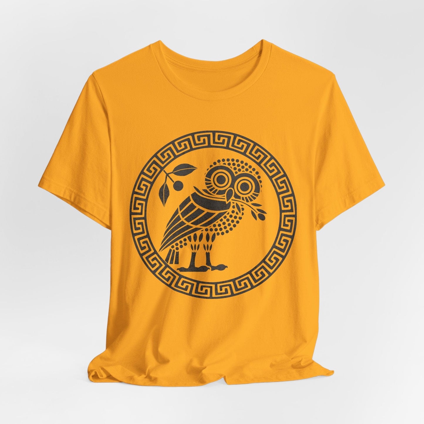 Gold / S Ancient Athens Owl Symbol of Athena T-Shirt